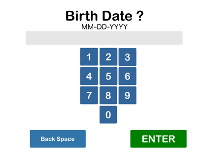 Use DOB for verification on Apple iPad kiosk